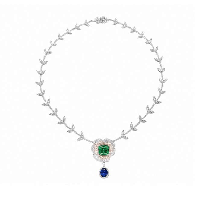 Blossom Emerald Statement Necklace - Gem Vivi