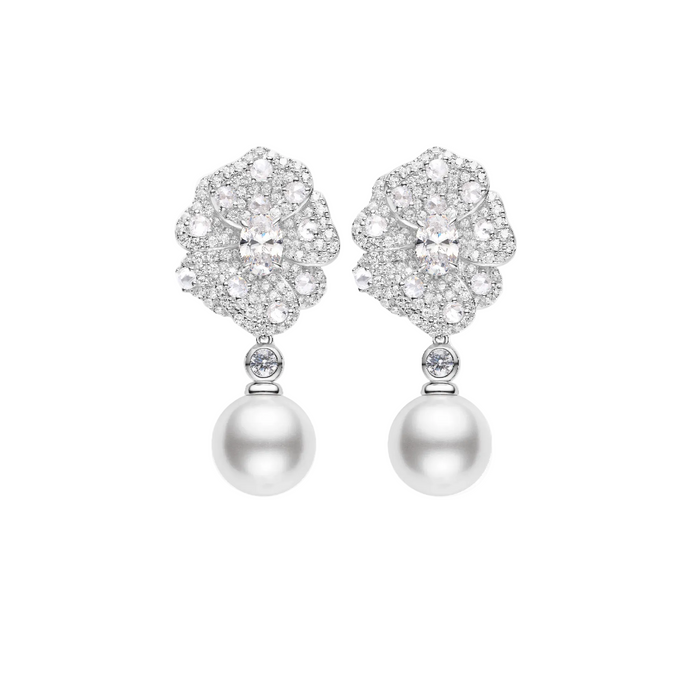 Blossom Luminous Pearl Dangle Earrings - Gem Vivi