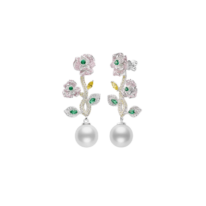 Blossom Pearl Drop Earrings - Gem Vivi
