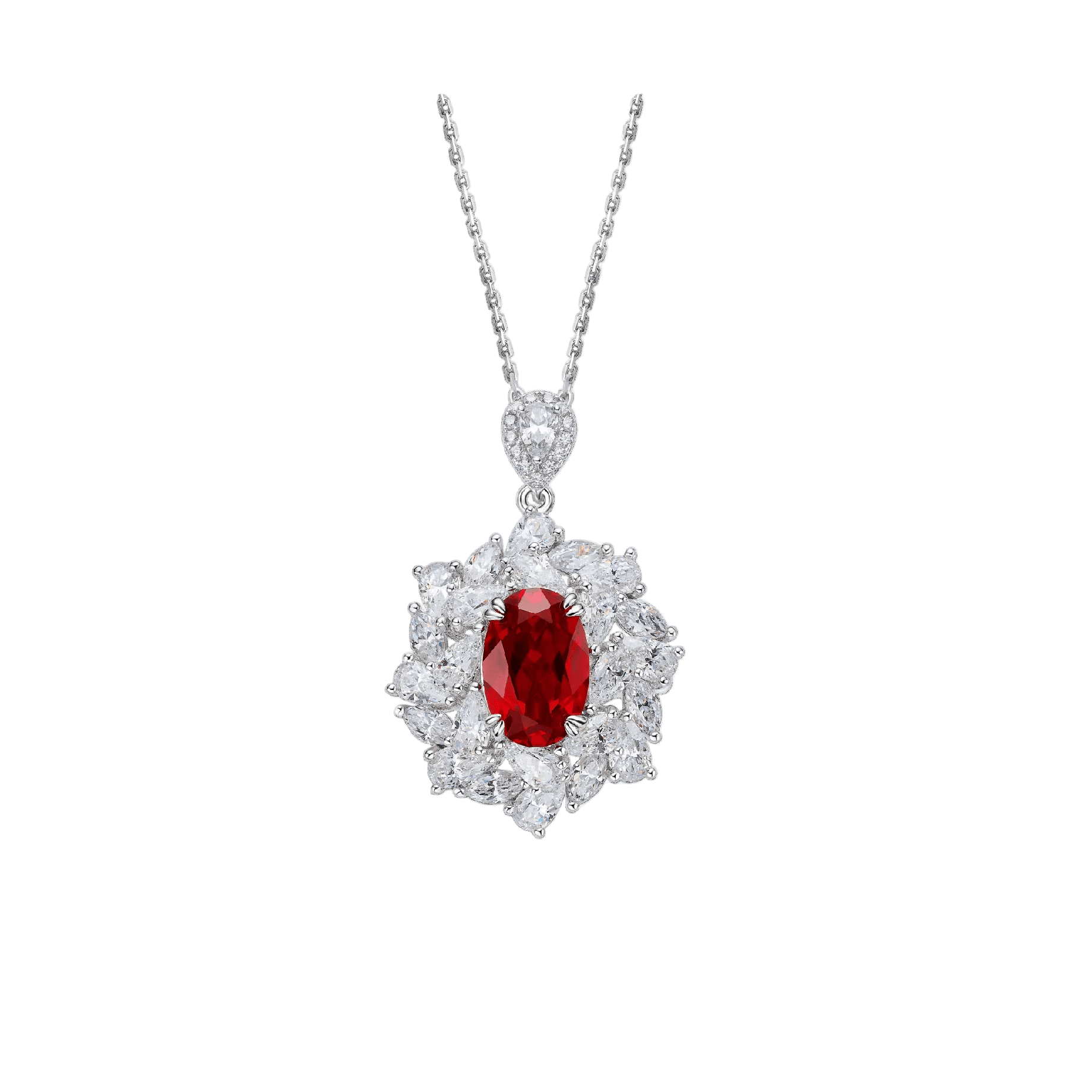 Blossom Ruby Pendant Necklace - Gem Vivi