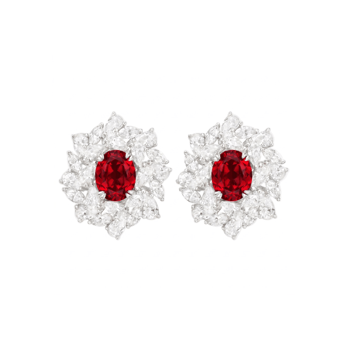 Blossom Ruby Stud Earrings - Gem Vivi