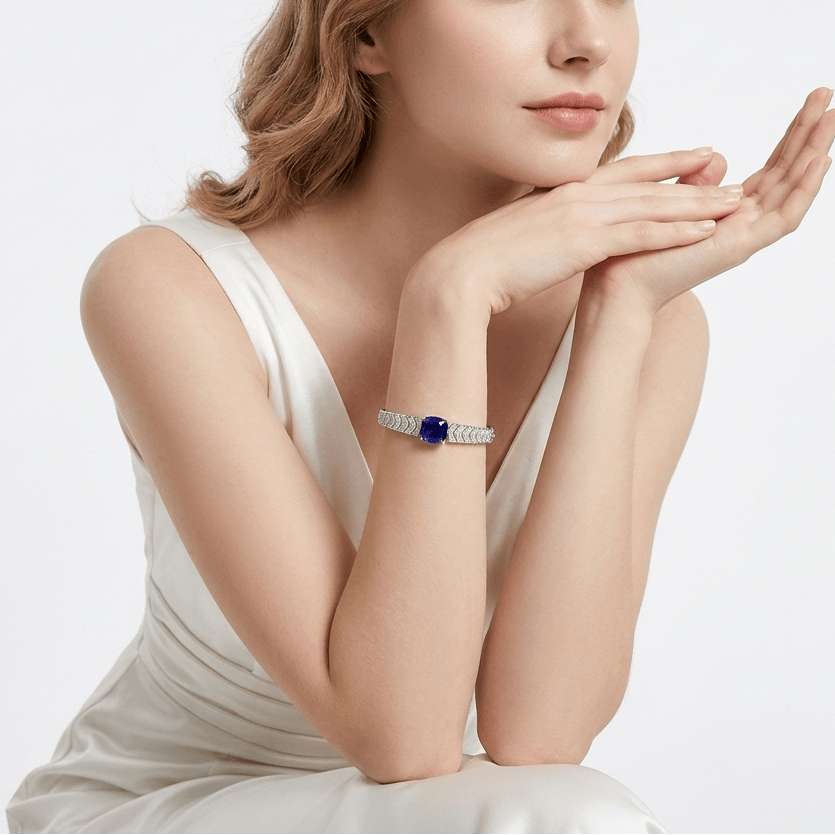 Blue cabochon Bracelet - Gem Vivi