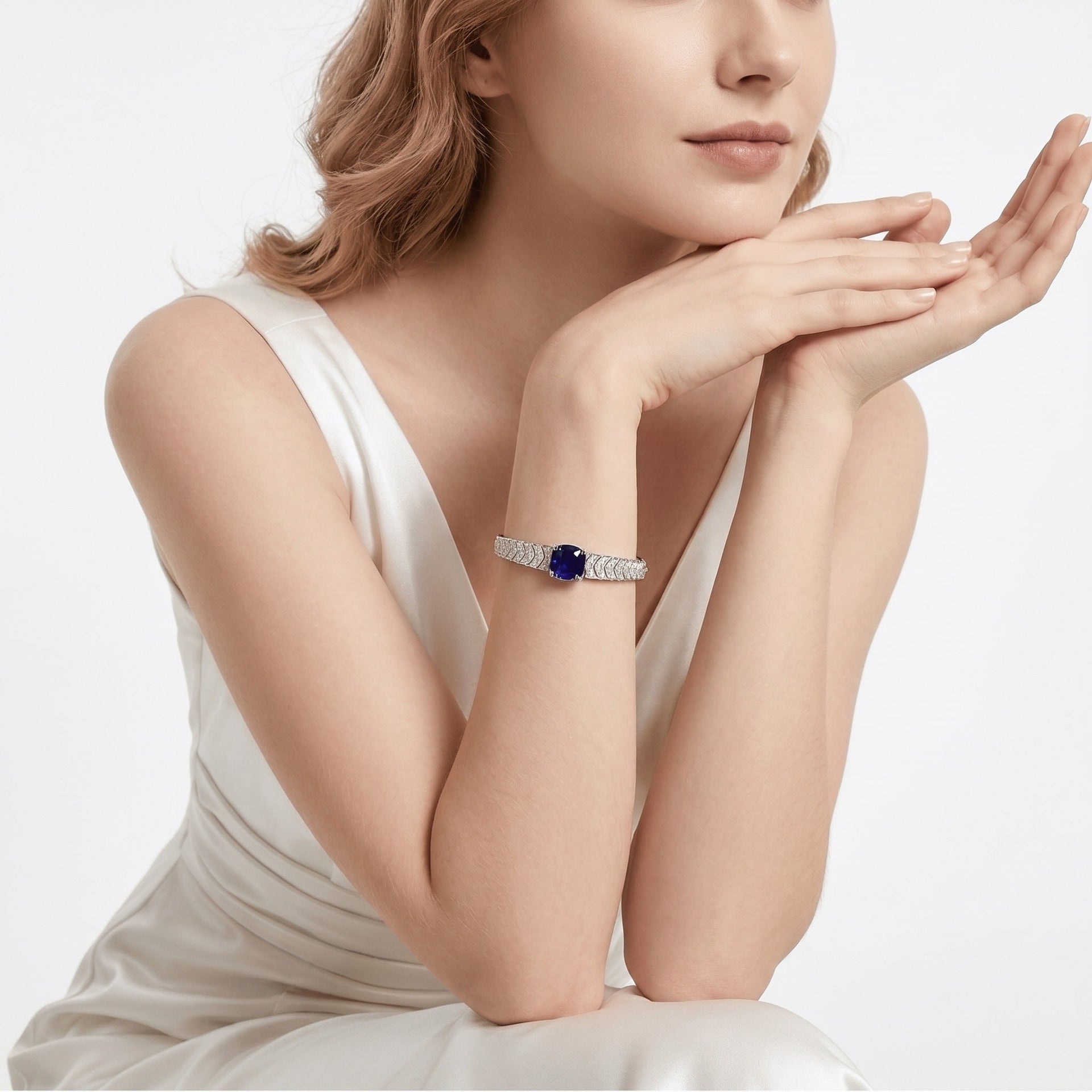 Blue cabochon Bracelet - Gem Vivi
