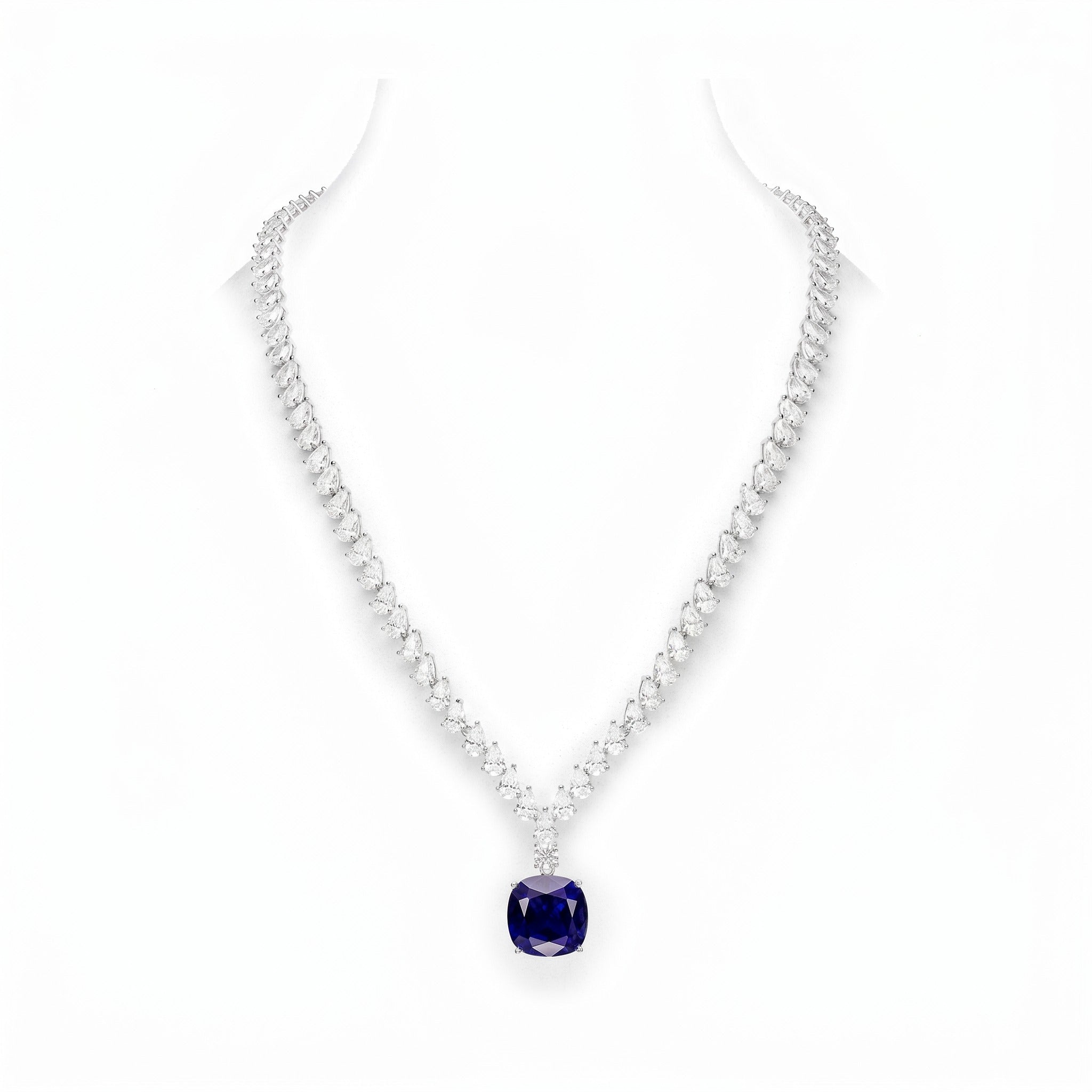 Blue Midnight Majesty Statement Necklace - Gem Vivi