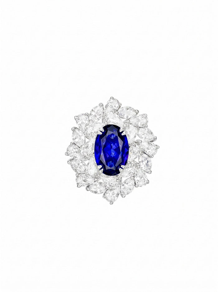 Blue Midnight Royale Marquise Cluster Ring - Gem Vivi