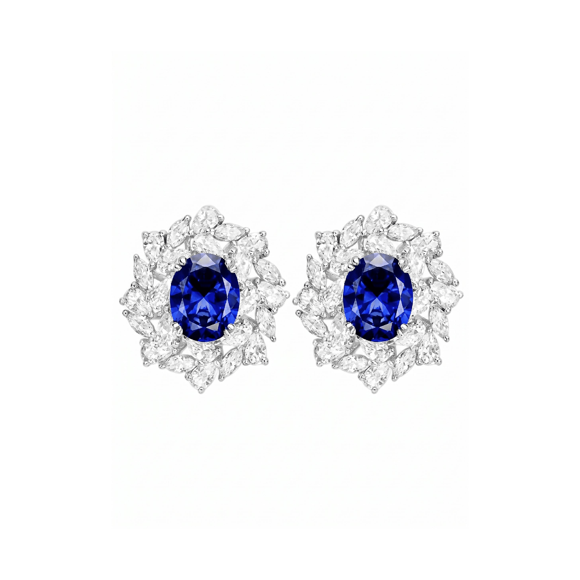 Blue Midnight Royale Marquise Cluster Studs - Gem Vivi
