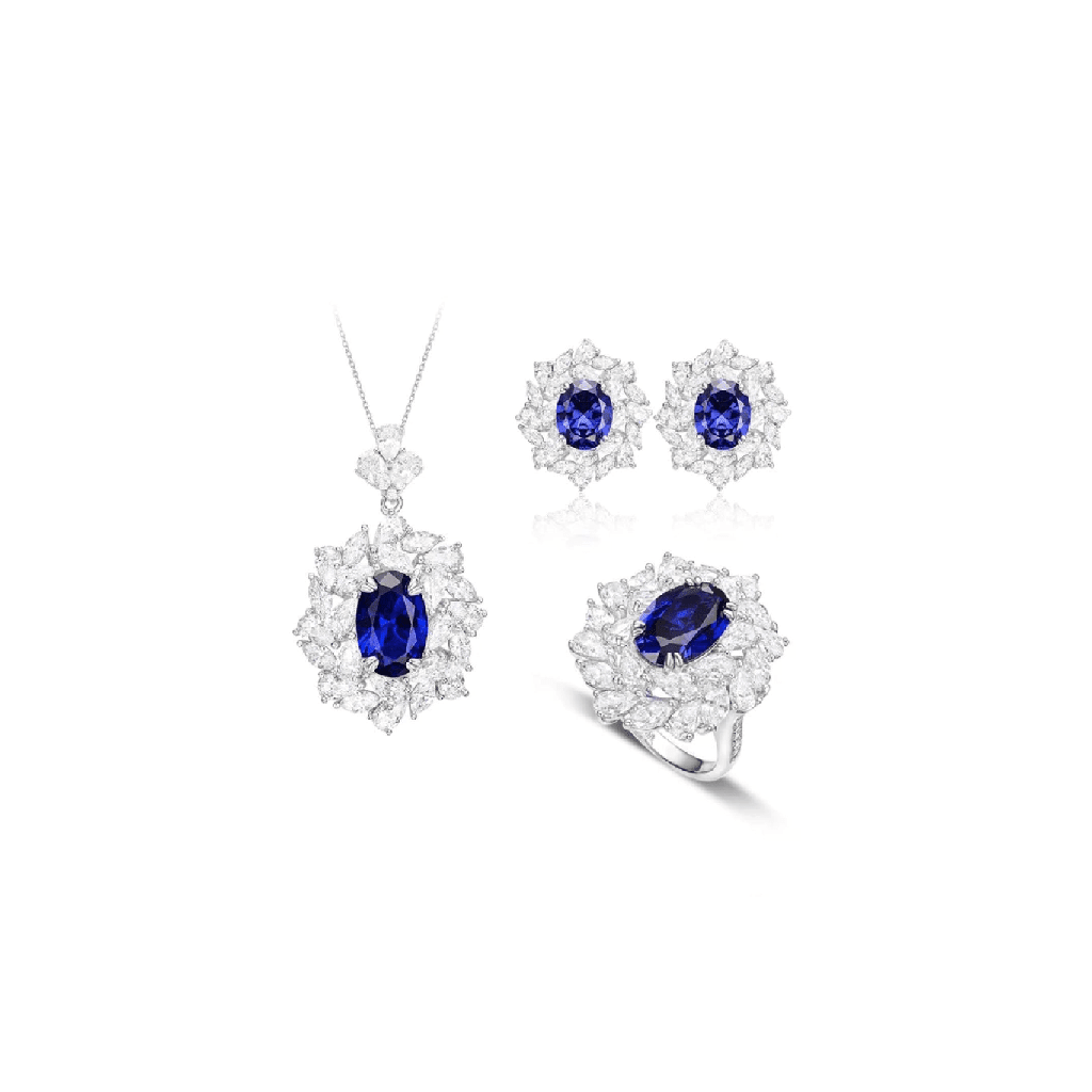 Blue Midnight Royale Marquise Cluster Studs - Gem Vivi