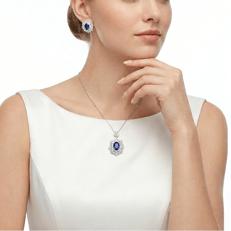Blue Midnight Royale Marquise Cluster Studs - Gem Vivi