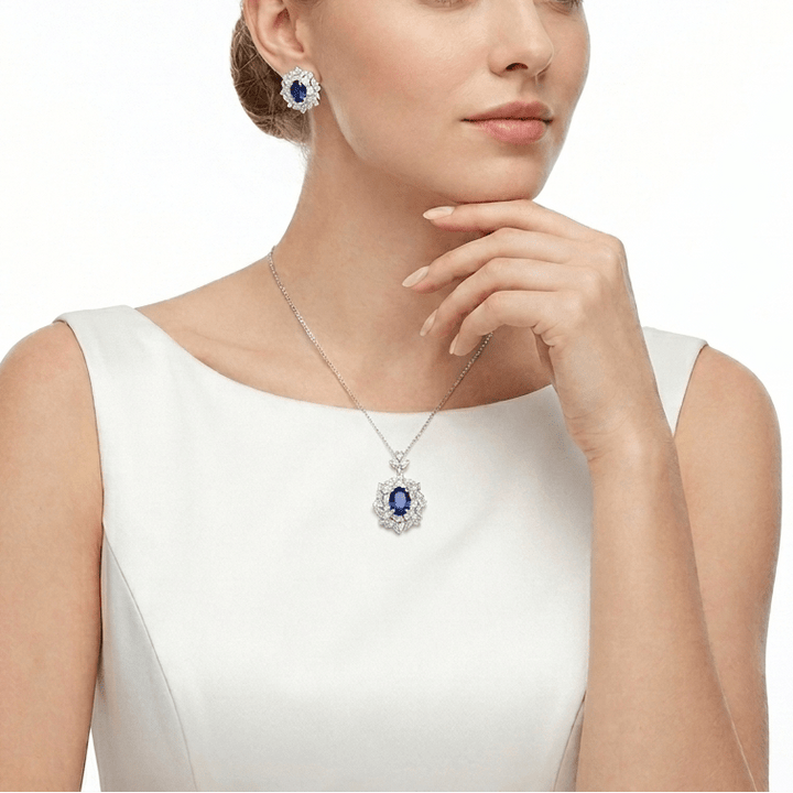 Blue Midnight Royale Marquise Cluster Studs - Gem Vivi