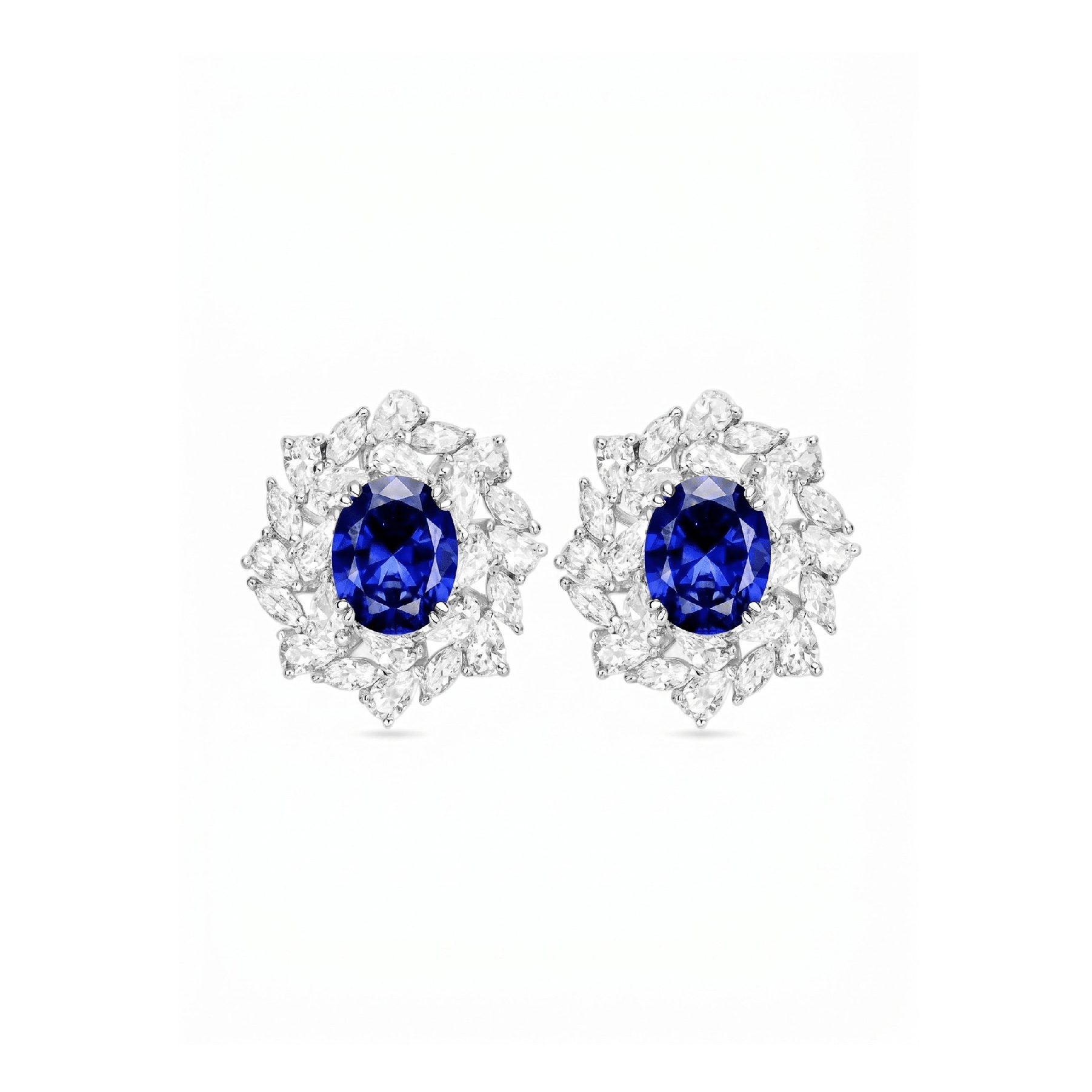 Blue Midnight Royale Marquise Cluster Studs - Gem Vivi
