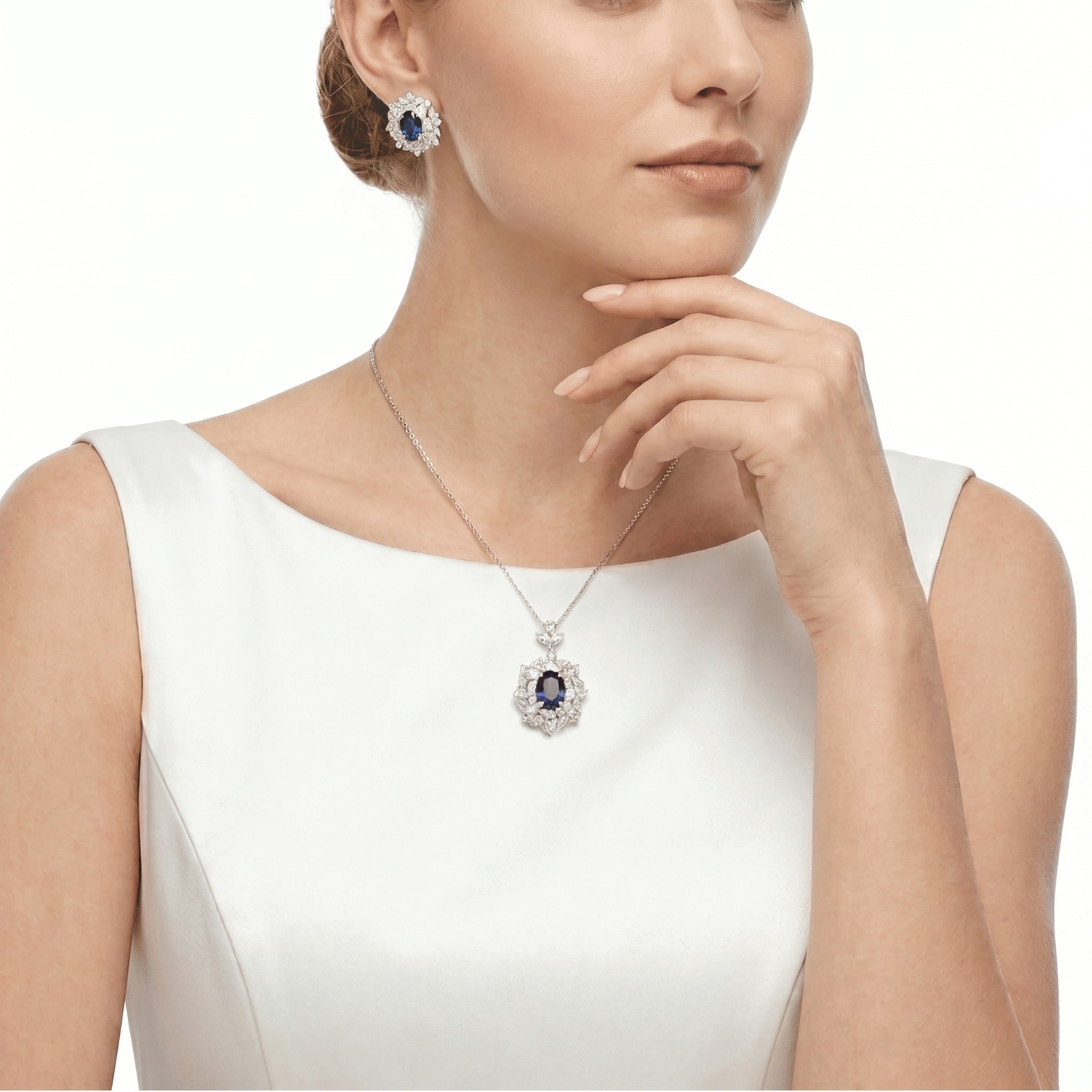 Blue Midnight Royale Marquise Cluster Studs - Gem Vivi