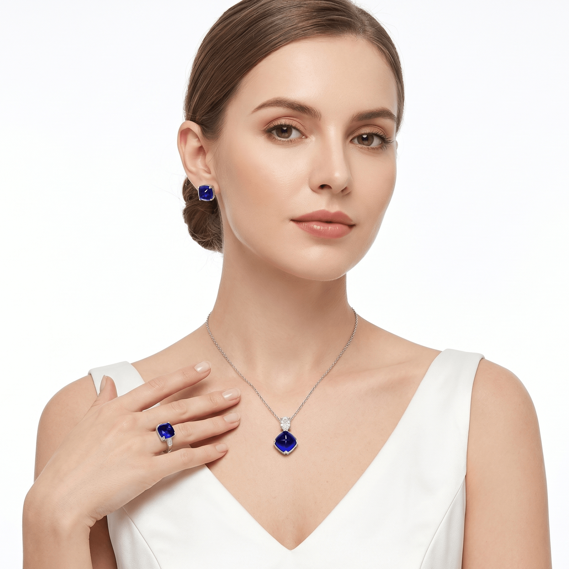 Blue Midnight Sugar - loaf Jewelry Set - Gem Vivi