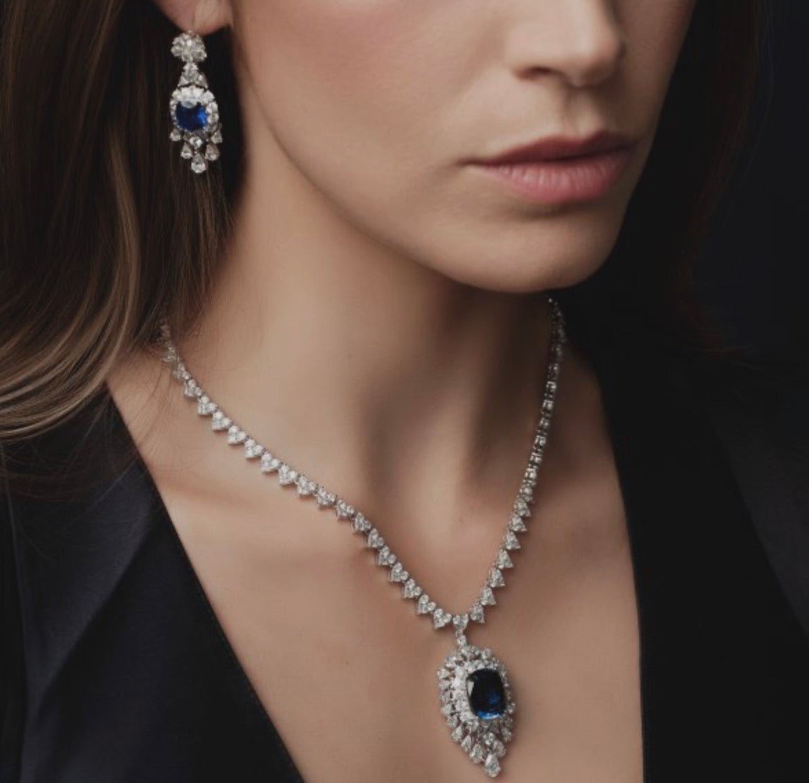 Blue Sapphire Royal Eclipse Earrings - Gem Vivi