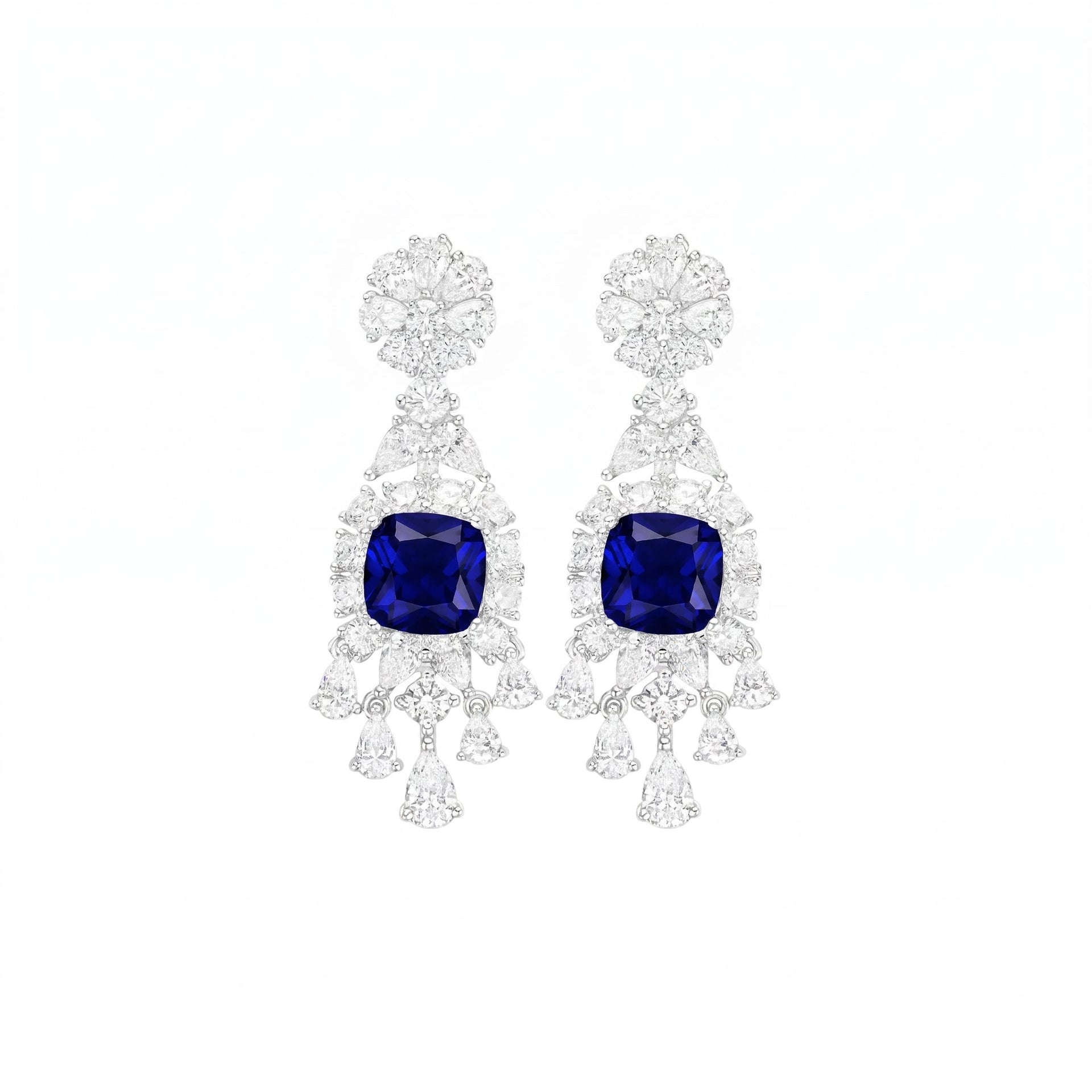 Blue Sapphire Royal Eclipse Earrings - Gem Vivi