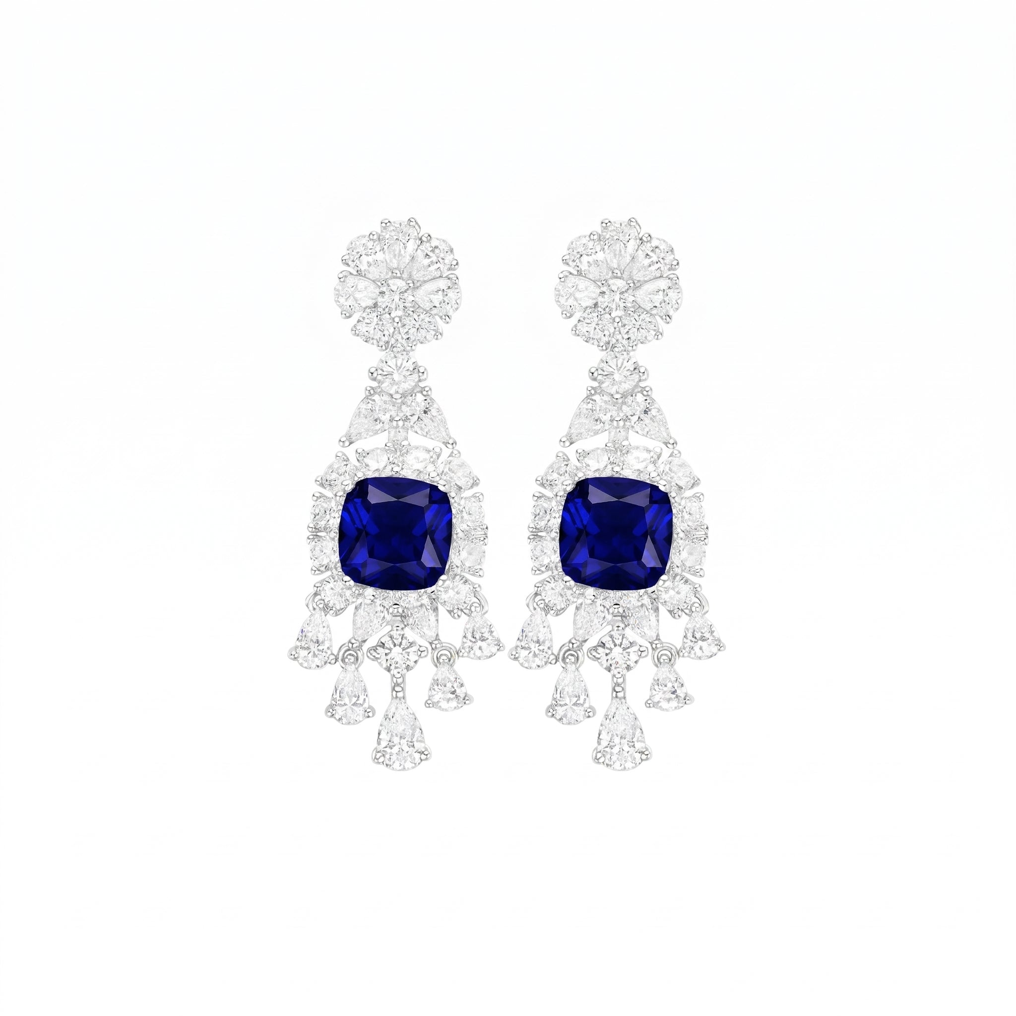 Blue Sapphire Royal Eclipse Earrings - Gem Vivi
