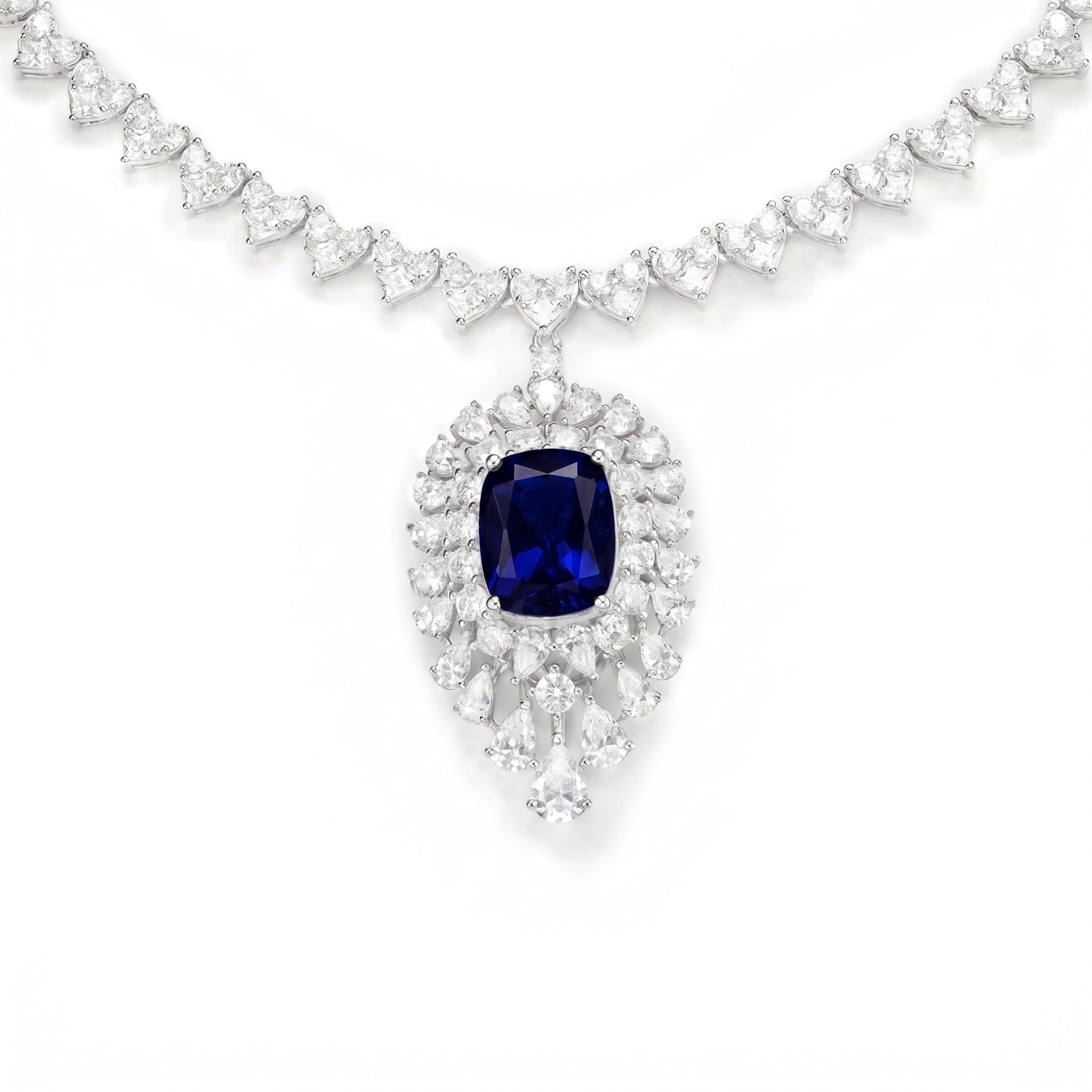 Blue Sapphire Royal Eclipse Necklace - Gem Vivi
