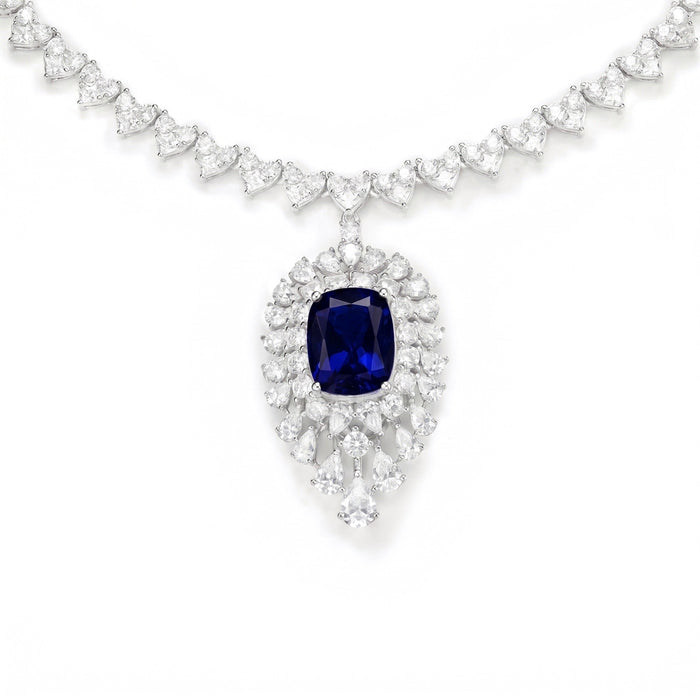 Blue Sapphire Royal Eclipse Necklace - Gem Vivi