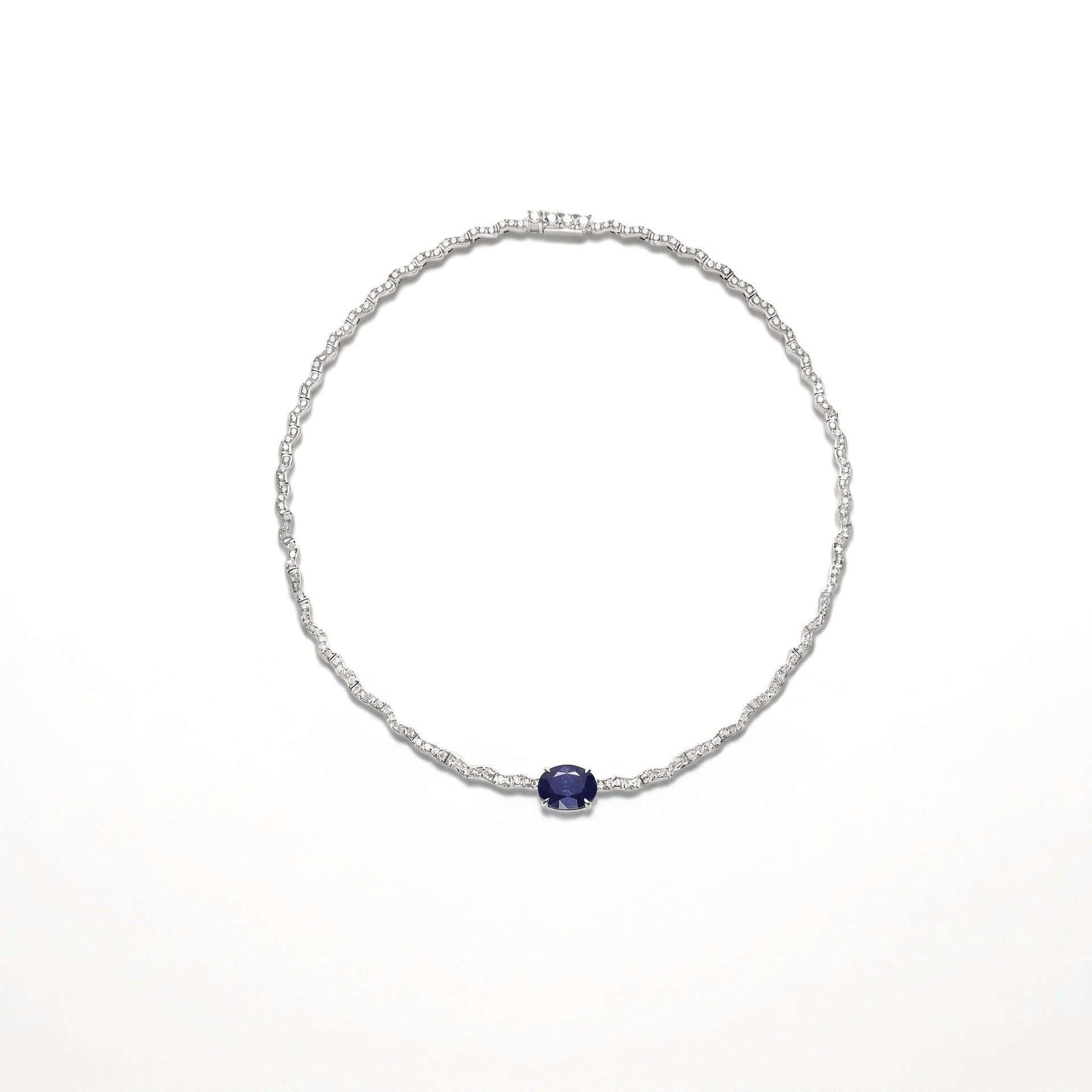Blue Sapphire Royal Statement Necklace - Gem Vivi