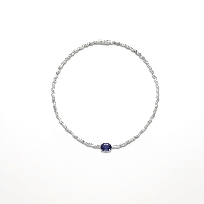 Blue Sapphire Royal Statement Necklace - Gem Vivi