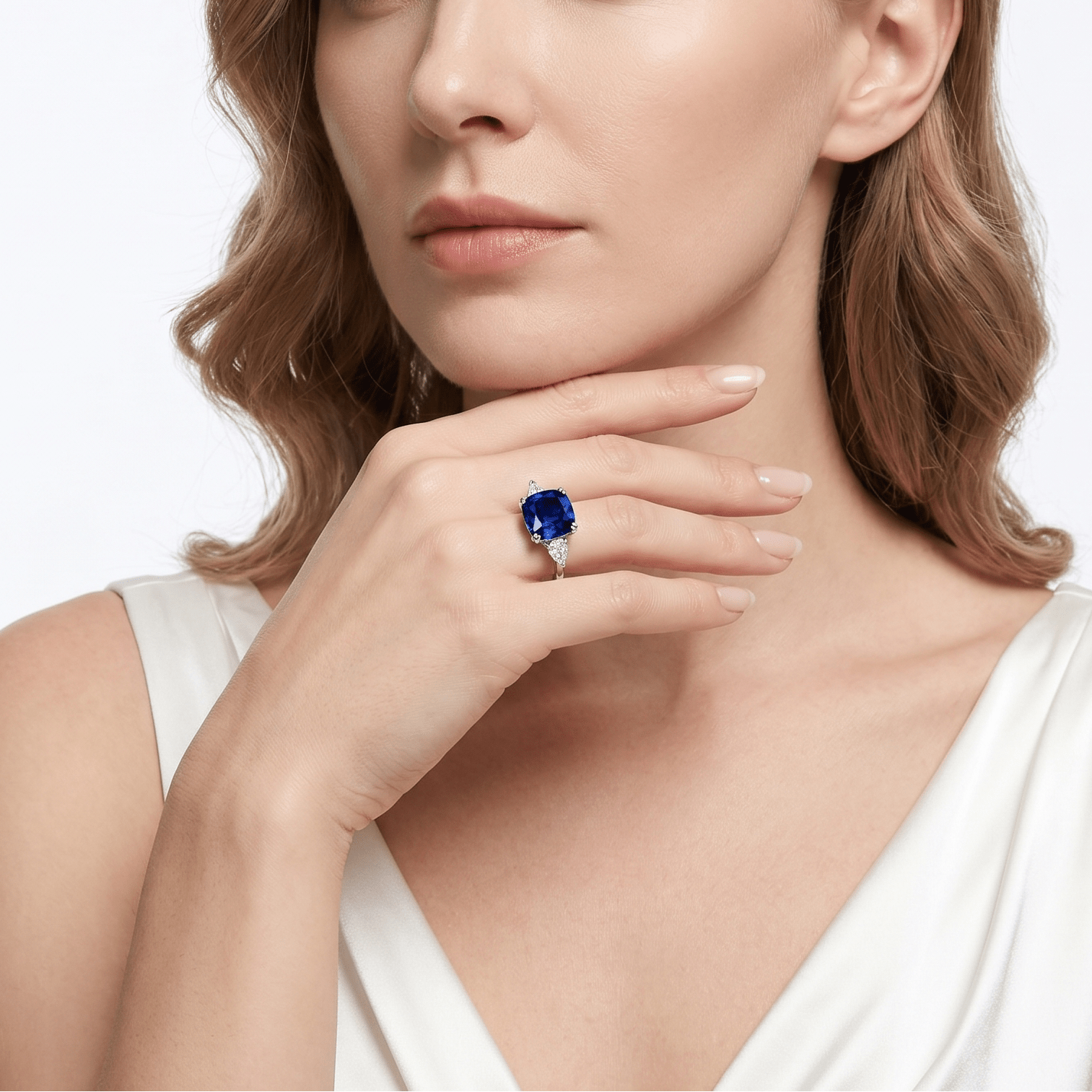 Blue Sapphire Trilogy Ring - Gem Vivi