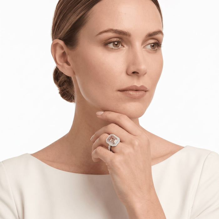 Blush Brilliance Halo Ring - Gem Vivi