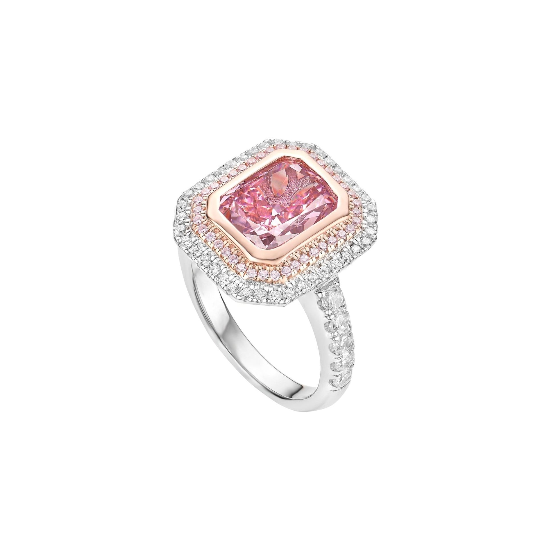 Blush Brilliance Halo Ring - Gem Vivi