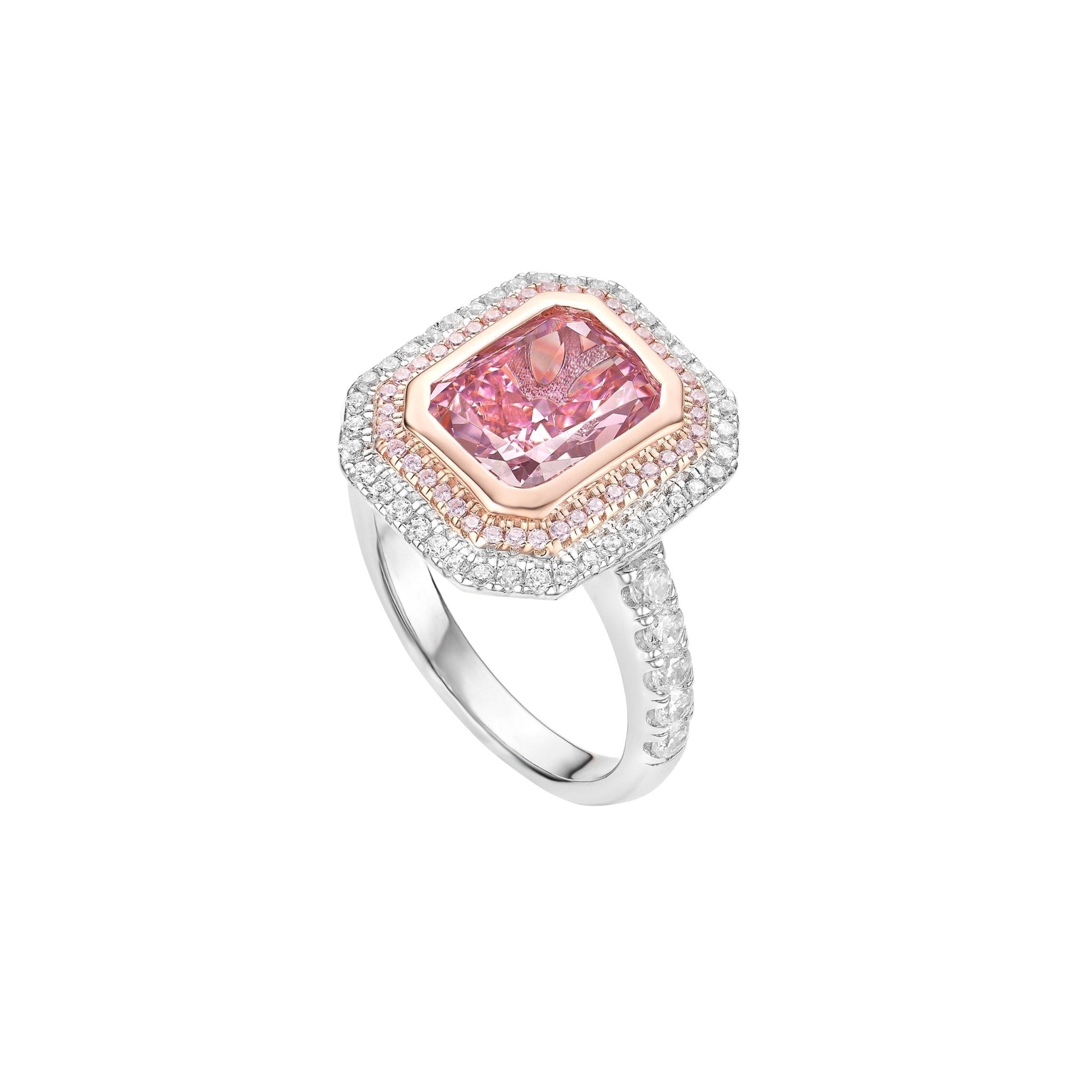 Blush Brilliance Halo Ring - Gem Vivi