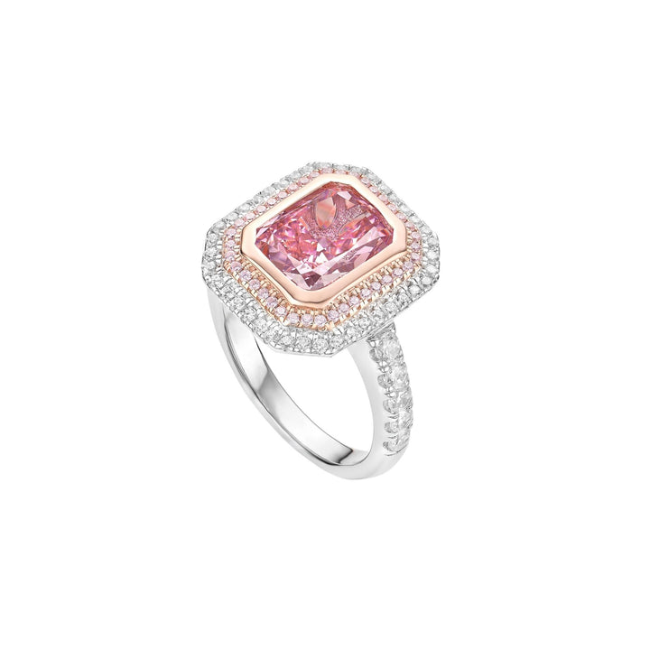 Blush Brilliance Halo Ring - Gem Vivi