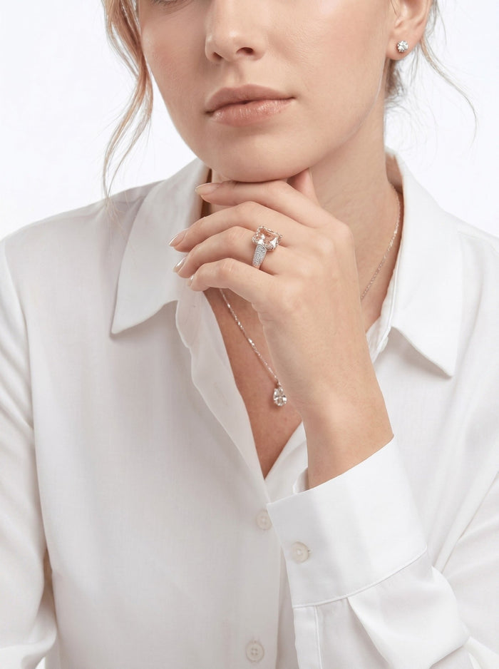 Blush Prism Sakura Pink Cushion Ring - Gem Vivi