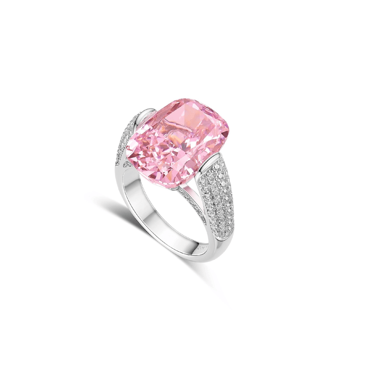 Blush Prism Sakura Pink Cushion Ring - Gem Vivi