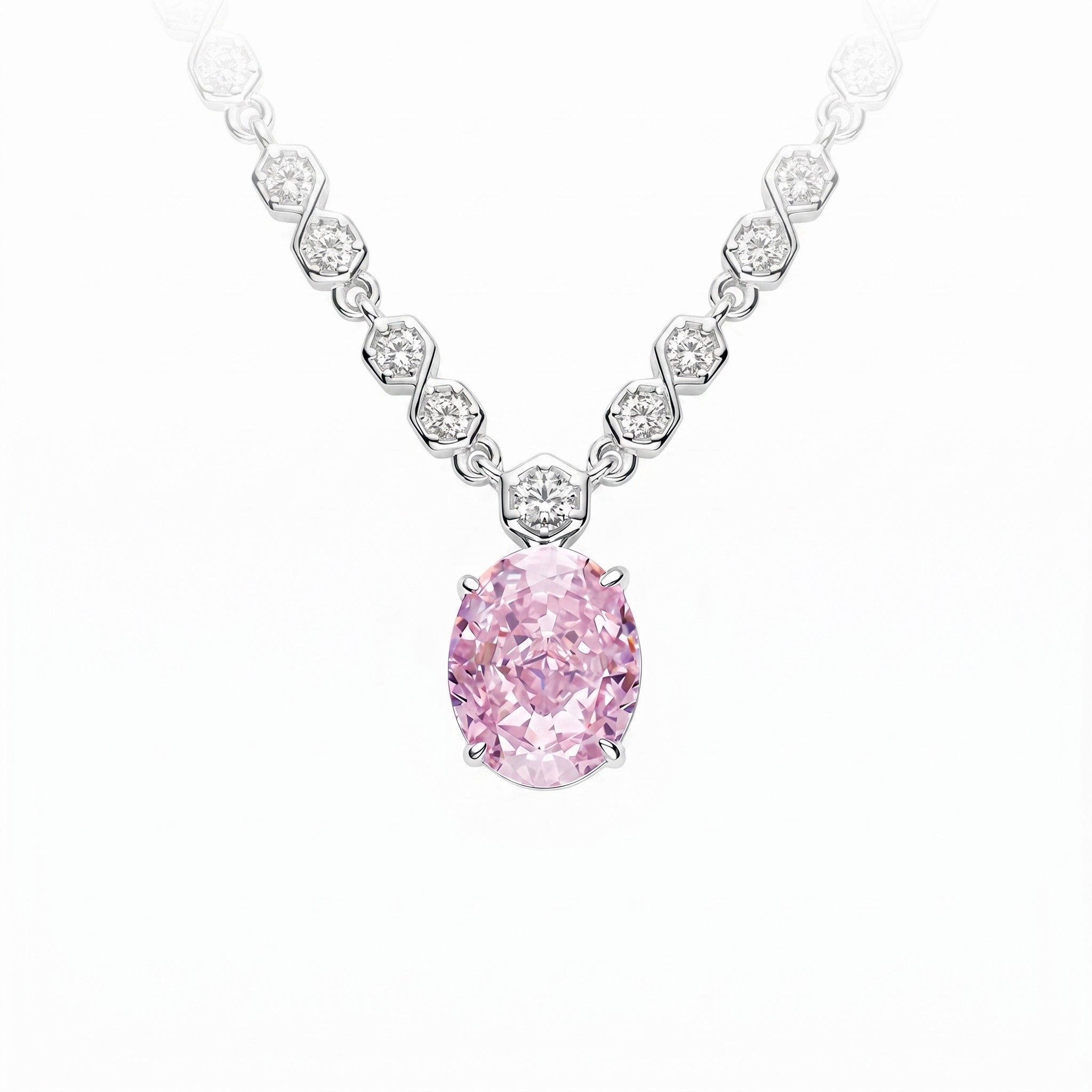 Blush Radiance Tennis Necklace - Gem Vivi