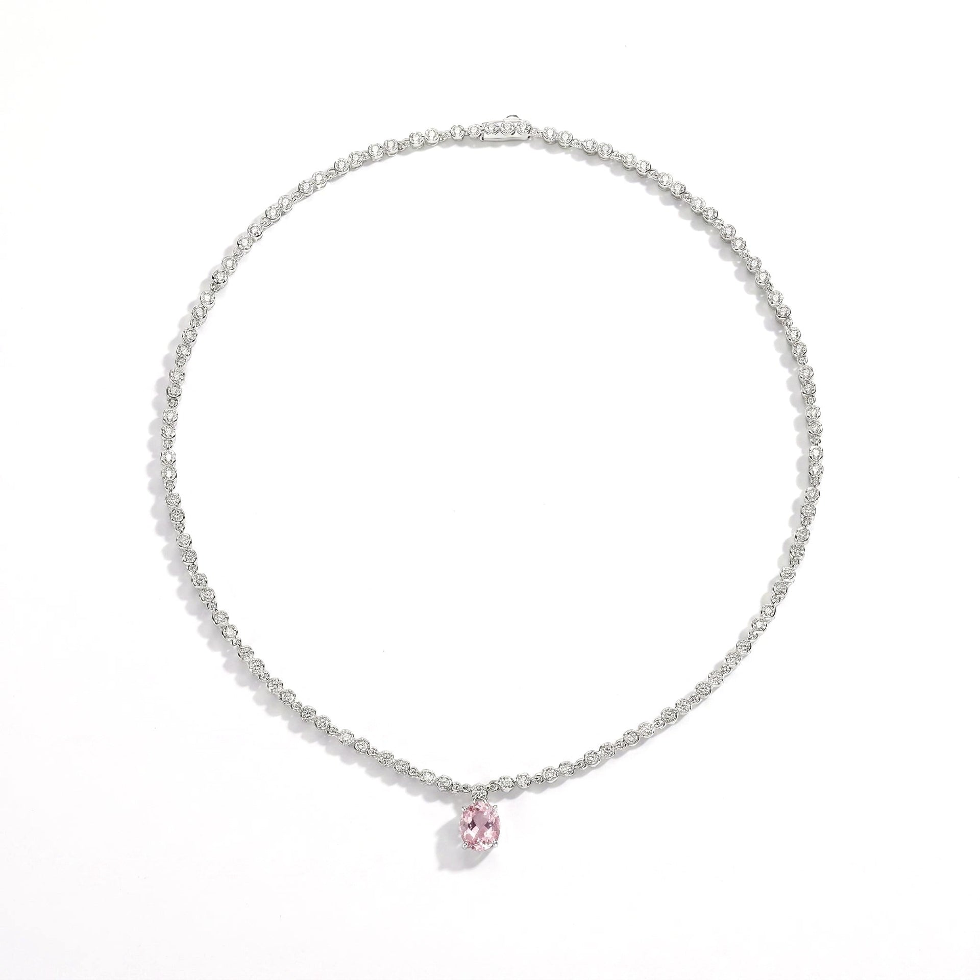 Blush Radiance Tennis Necklace - Gem Vivi