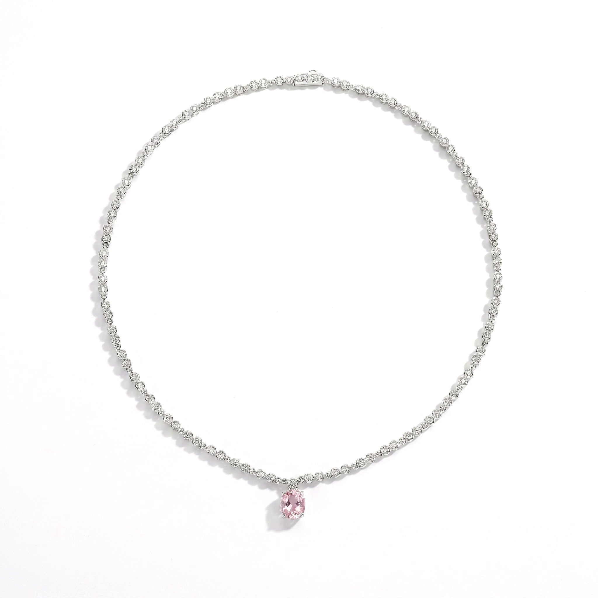 Blush Radiance Tennis Necklace - Gem Vivi