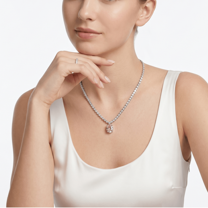 Blush Radiance Tennis Necklace - Gem Vivi
