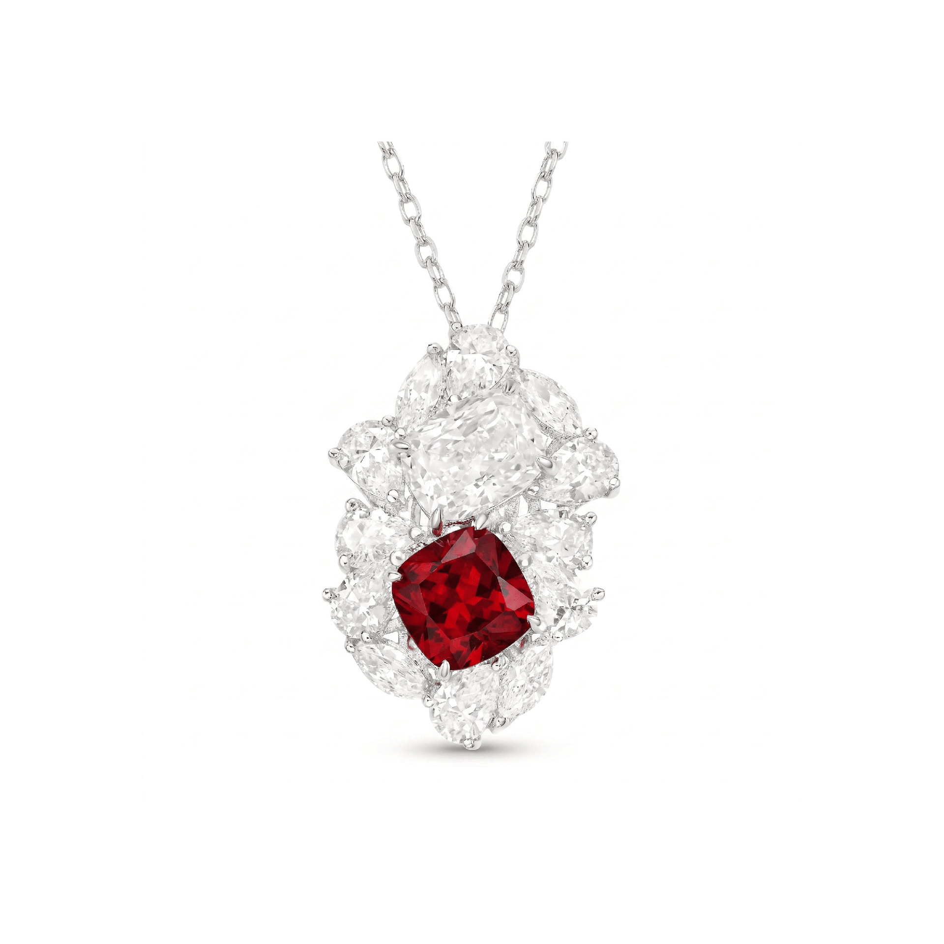 Calista Bloom Ruby Pendant Necklace - Gem Vivi