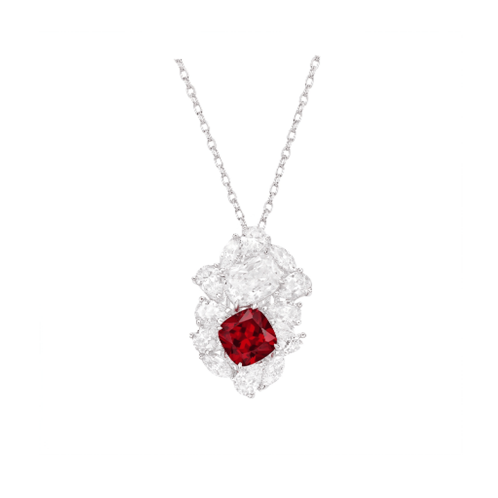 Calista Bloom Ruby Pendant Necklace - Gem Vivi