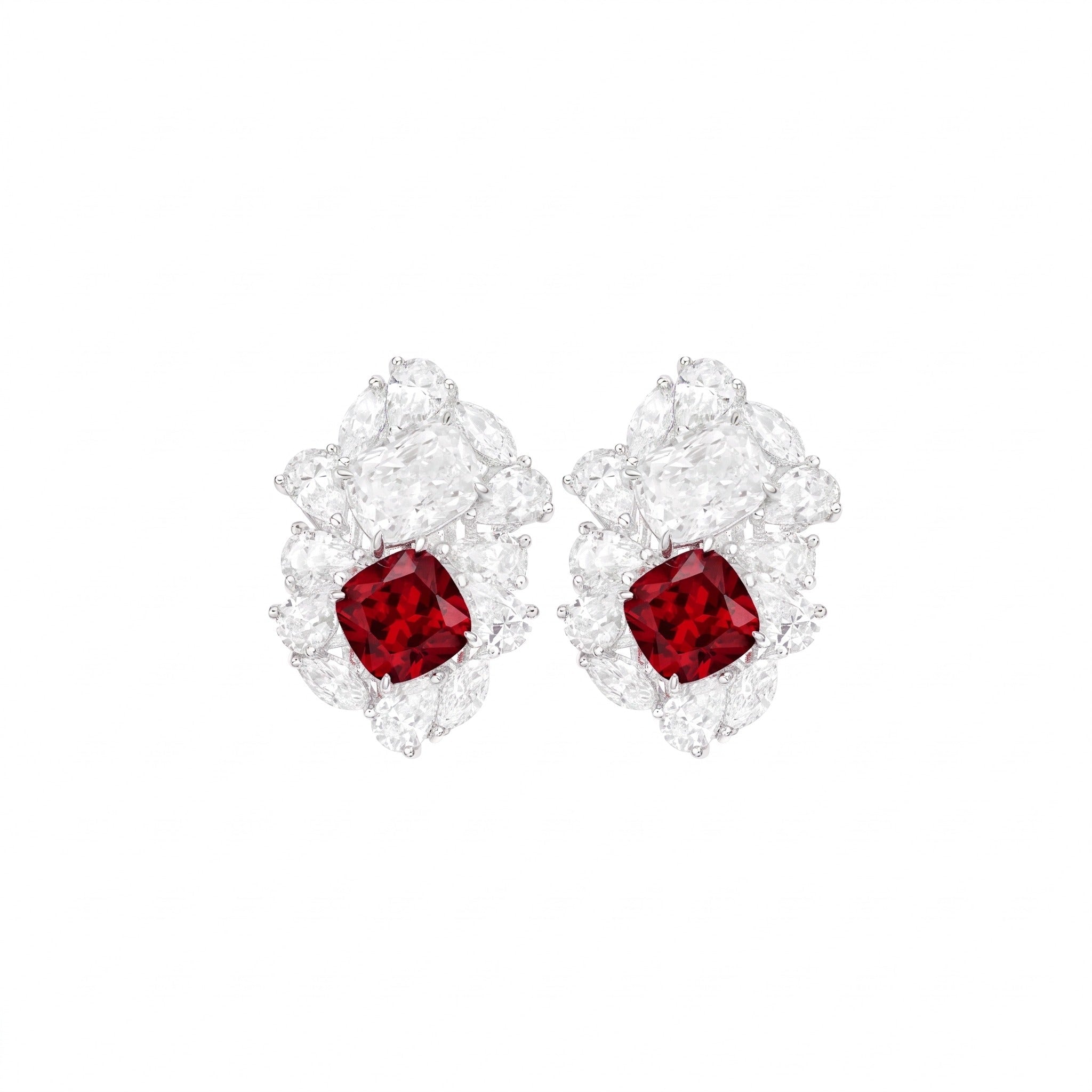 Calista Bloom Ruby Stud Earrings - Gem Vivi