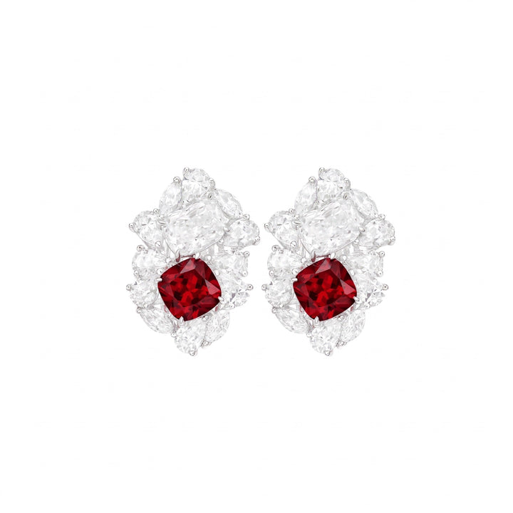 Calista Bloom Ruby Stud Earrings - Gem Vivi