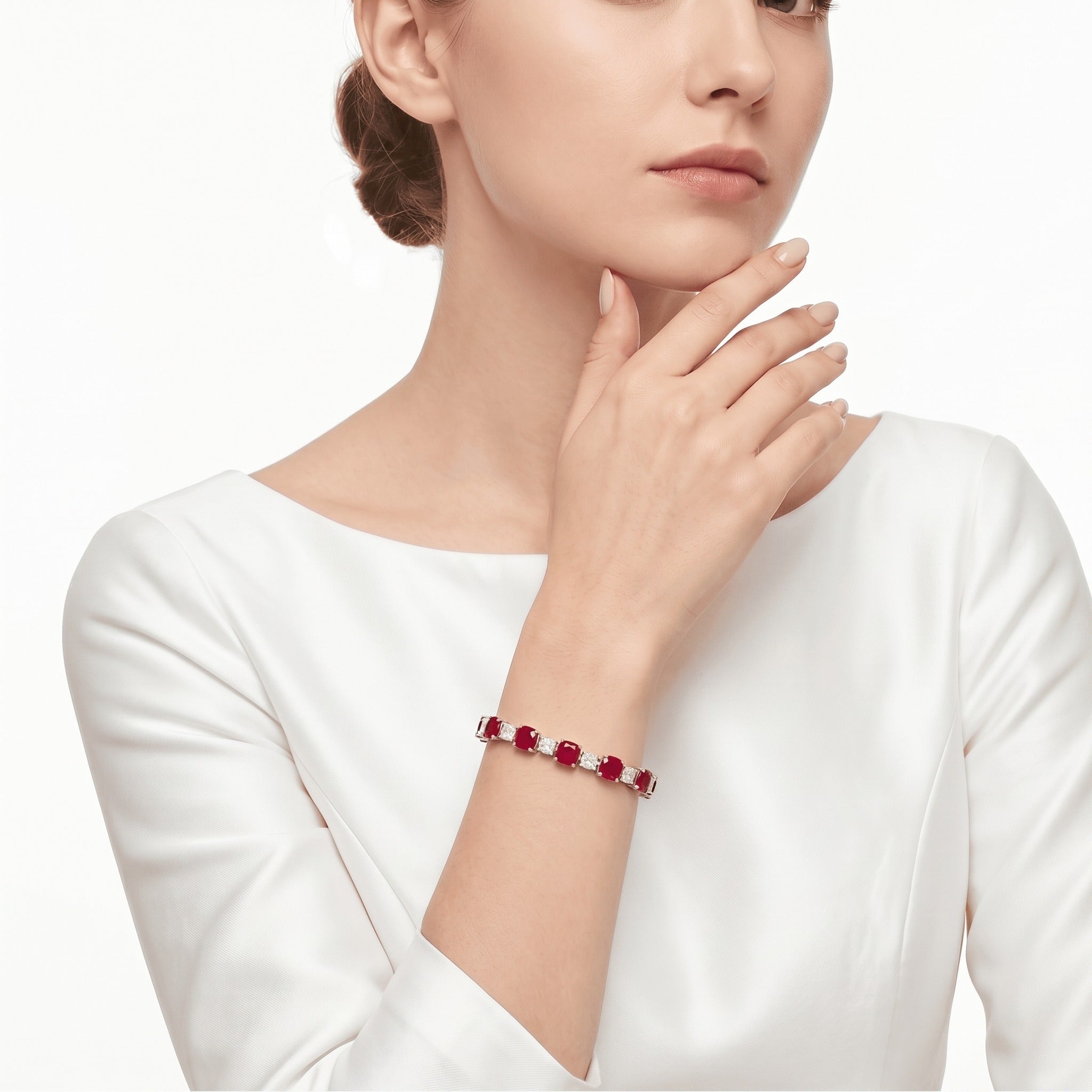 Calla Glow Ruby Tennis Bracelet - Gem Vivi