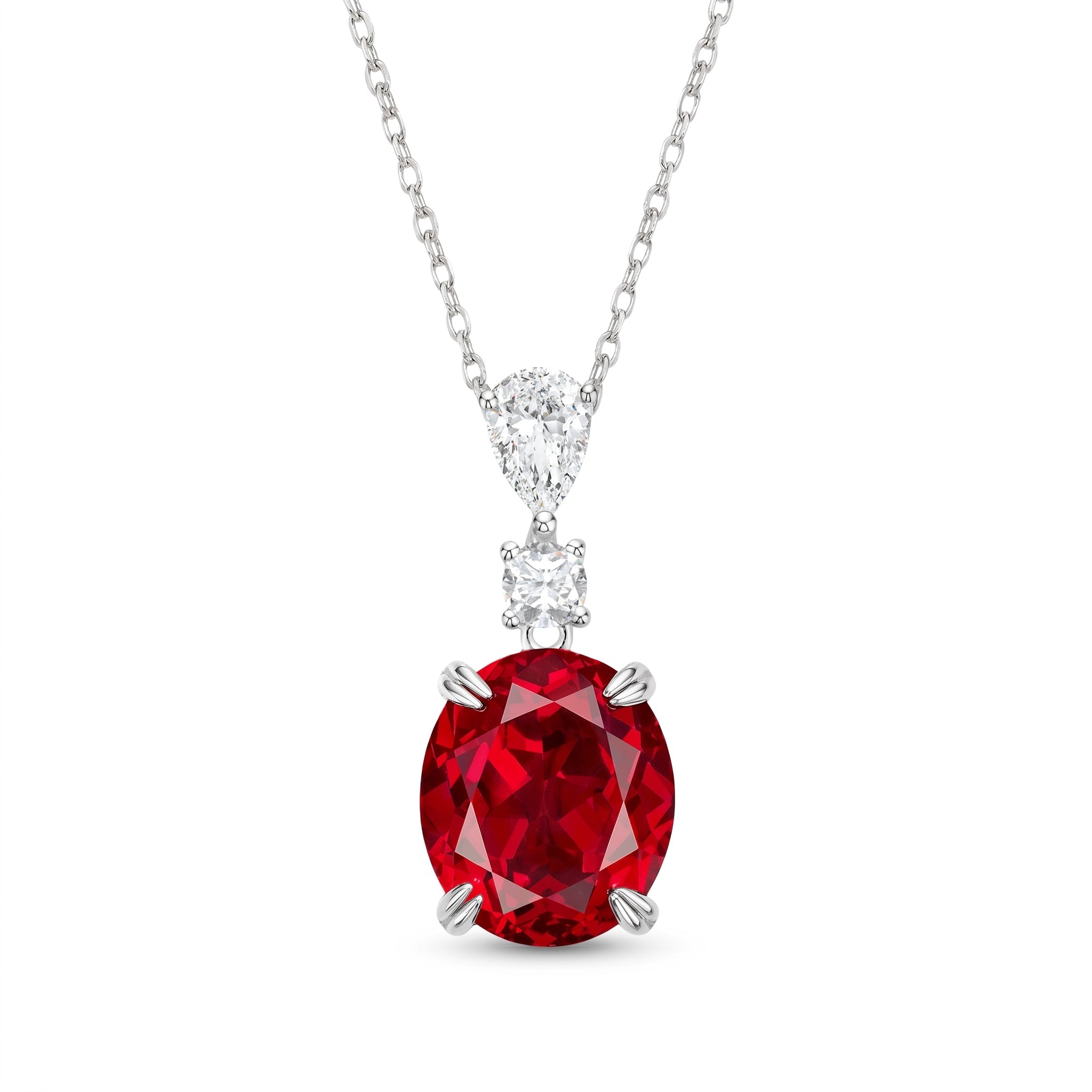Callie Oval Ruby Pendant Necklace - Gem Vivi