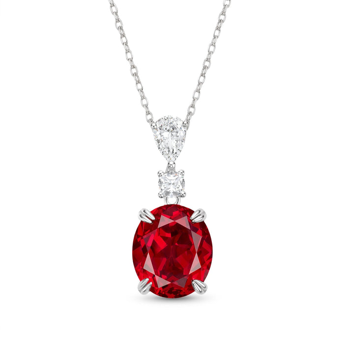 Callie Oval Ruby Pendant Necklace - Gem Vivi