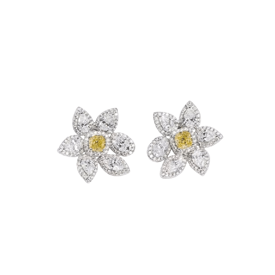 Canary Blossom Stud Earrings - Gem Vivi