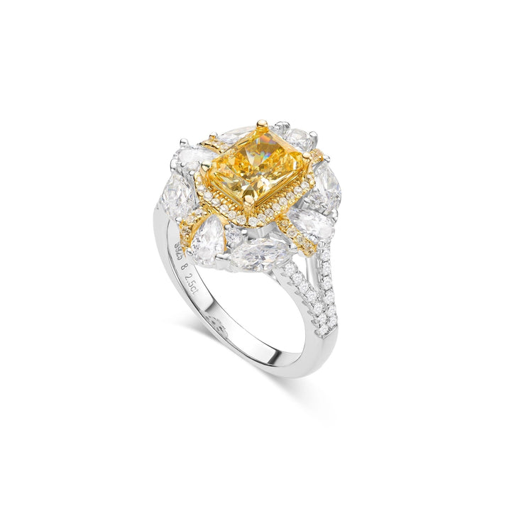 Canary Yellow Square Stone Ring - Gem Vivi