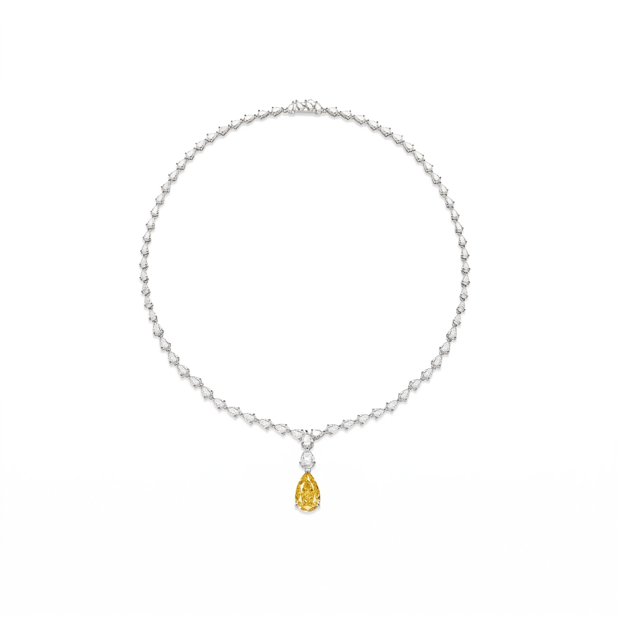 Canary Yellow Teardrop Statement Necklace - Gem Vivi
