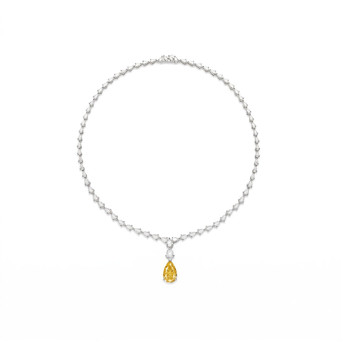 Canary Yellow Teardrop Statement Necklace - Gem Vivi