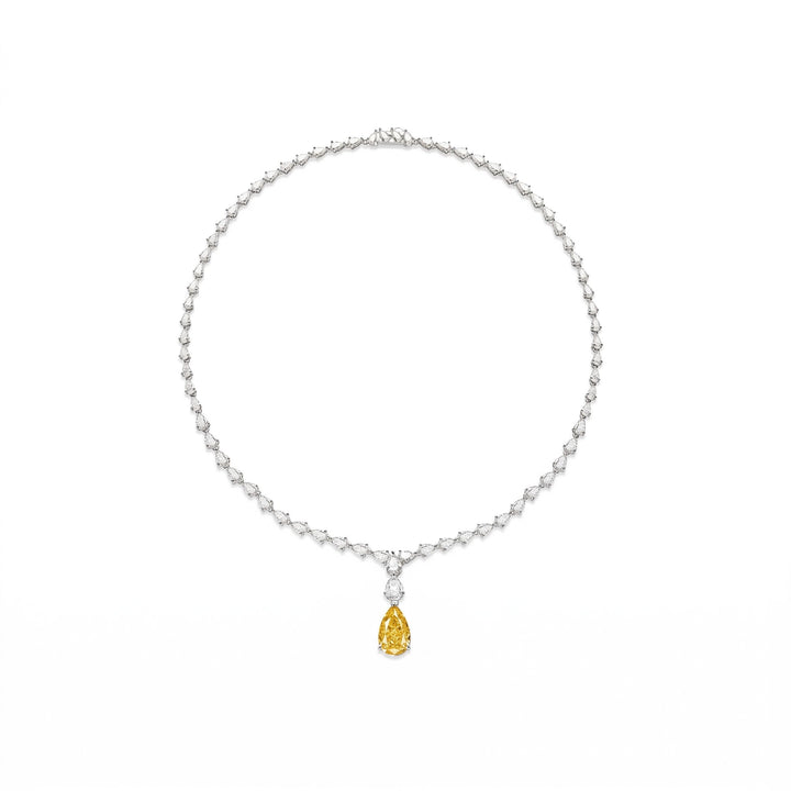 Canary Yellow Teardrop Statement Necklace - Gem Vivi