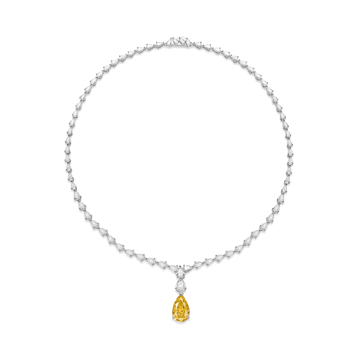 Canary Yellow Teardrop Statement Necklace - Gem Vivi
