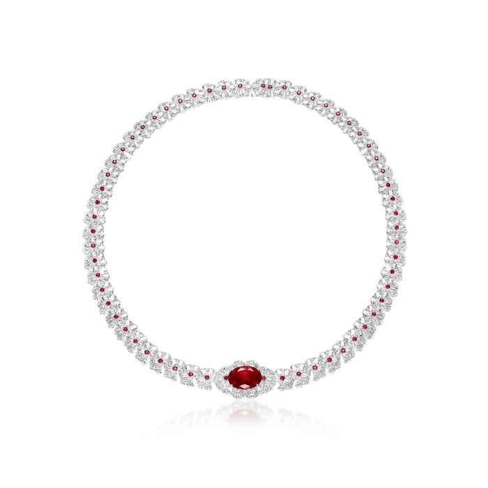 Carissa Ruby Statement Necklace - Gem Vivi