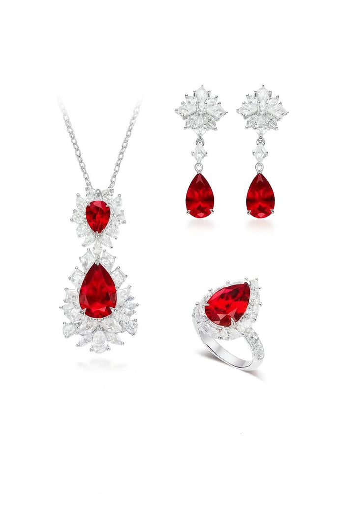 Caroline Ruby Teardrop Radiance Necklace - Gem Vivi