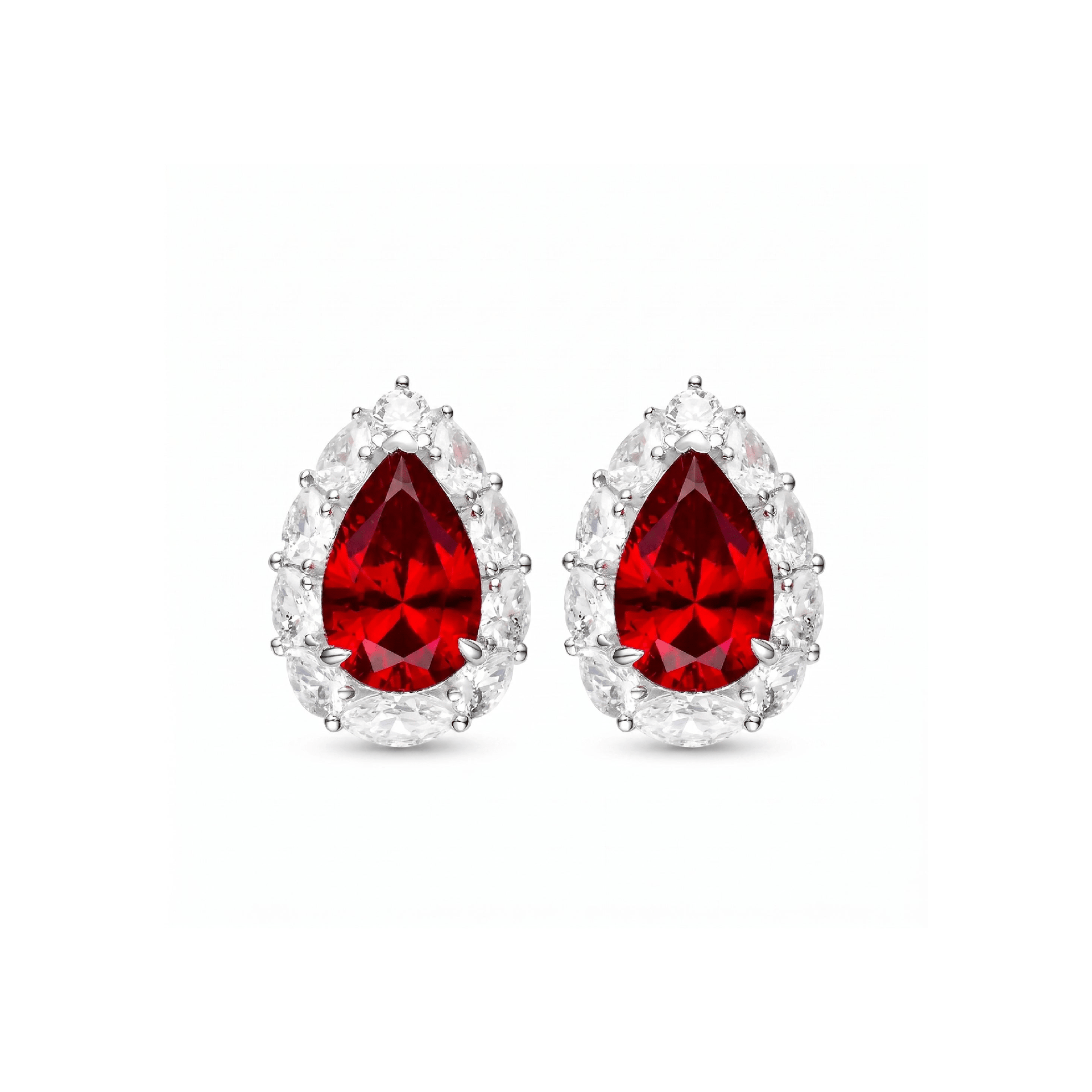 Caroline Ruby Teardrop Radiance Stud Earrings - Gem Vivi